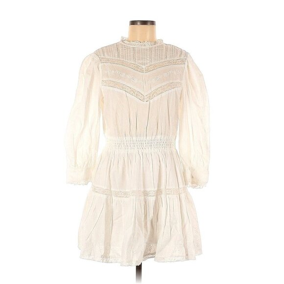 NWT LoveShackFancy x Target Talulah in White Pintuck Yoke Lace Trim Dress L - Picture 1 of 3